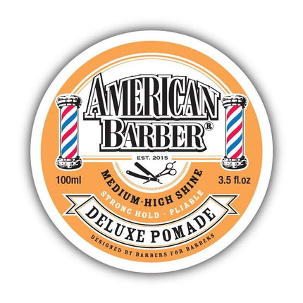 American Barber Deluxe Pomade Strong Hold 100ml - shop.rawhair