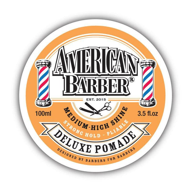 American Barber Deluxe Pomade Strong Hold 100ml - shop.rawhair