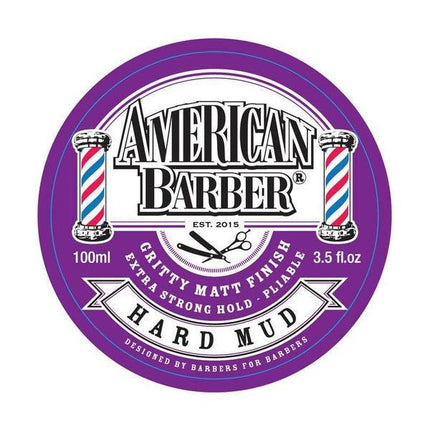 American Barber Hard Mud Extra Strong Hold 100ml - shop.rawhair