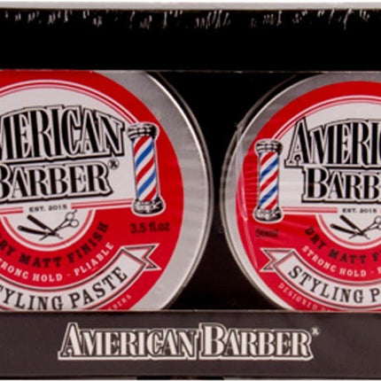American Barber Styling Paste Strong Hold Duo 100ml + 50ml tin - shop.rawhair