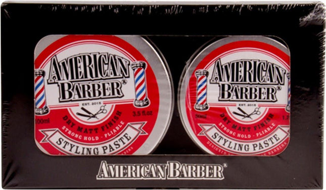 American Barber Styling Paste Strong Hold Duo 100ml + 50ml tin - shop.rawhair