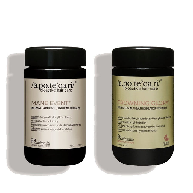 Apotecari A Perfect Pair (Apotecari Mane Event 60 Capsules + Apotecari Crowning Glory 60 Capsules) - shop.rawhair