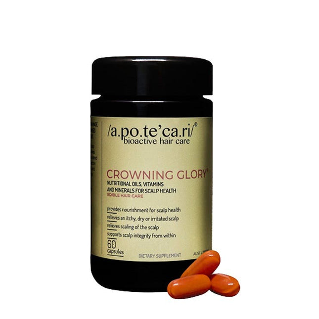 Apotecari Crowning Glory - Perfected scalp health & balanced hydration 60 Capsules - shop.rawhair