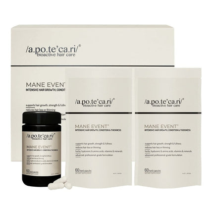 Apotecari Mane Event - Intensive hair growth, condition & thickness 180 Capsules Kit - shop.rawhair