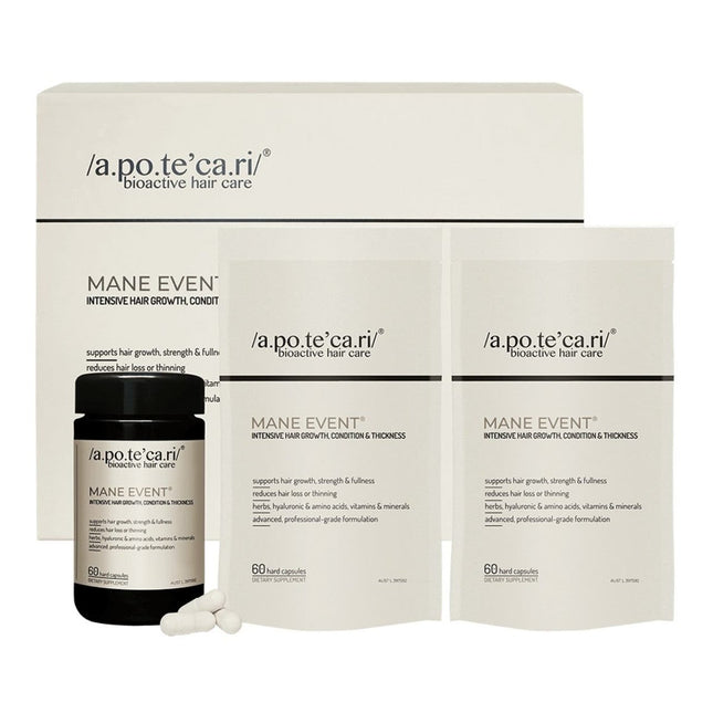 Apotecari Mane Event - Intensive hair growth, condition & thickness 180 Capsules Kit - shop.rawhair