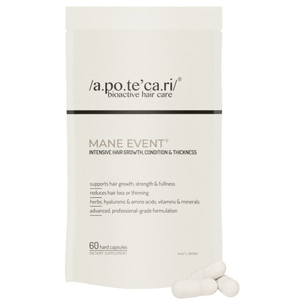 Apotecari Mane Event - Intensive hair growth, condition & thickness 60 Capsules REFILL POUCH - shop.rawhair