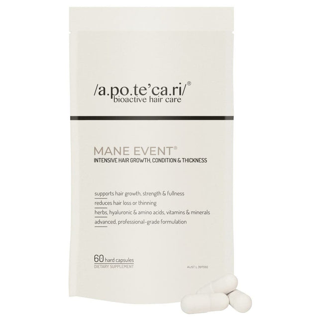 Apotecari Mane Event - Intensive hair growth, condition & thickness 60 Capsules REFILL POUCH - shop.rawhair