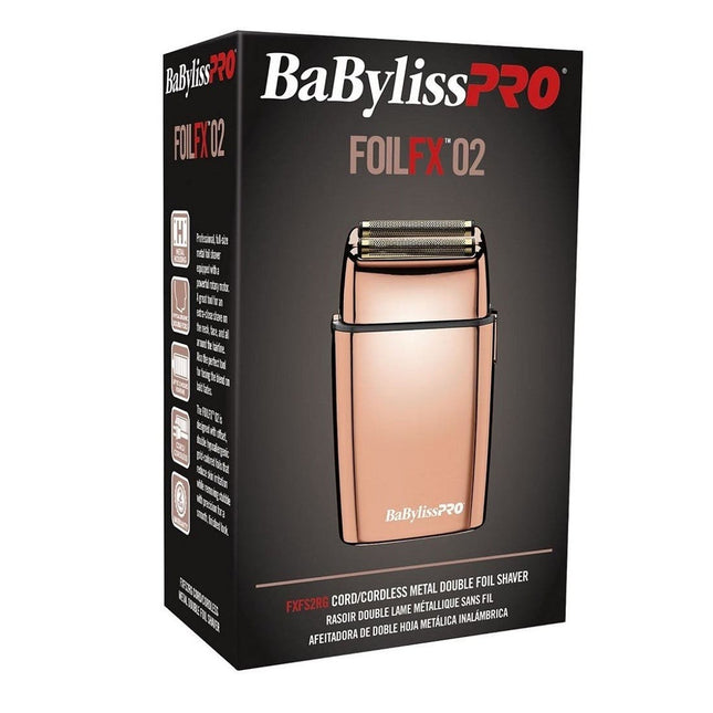 Babyliss PRO FoilFX02 Metal Double Foil Shaver - Rose Gold - shop.rawhair