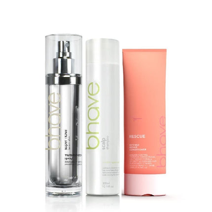 Bhave Soothing Series Scalp Trio (Super nova multi - purpose elixir, Scalp Shampoo + Rescue Repair Conditioner) - shop.rawhair