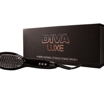 DIVA LUXE Hybrid Ceramic Hot Hair Straightening Brush - 110 - 230°C - shop.rawhair