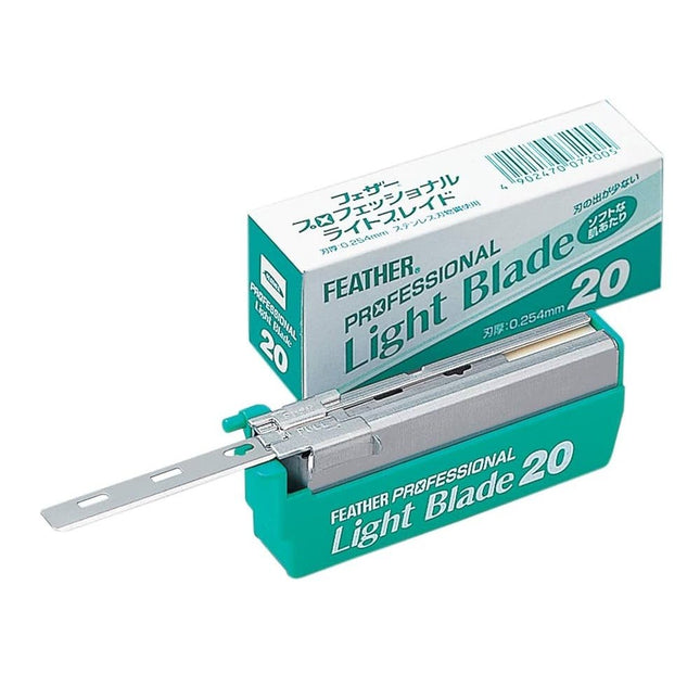 Feather Artist Club SS Folding Razor, Injector Blades Replacement LIGHT Blade Dispenser (20 blades) PL - 20 - shop.rawhair
