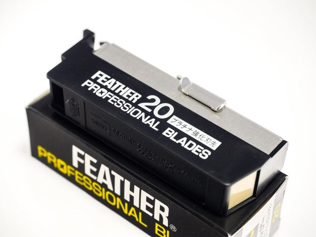 Feather Artist Club SS Folding Razor, Injector Blades Replacement PROFESSIONAL Dispenser (20 blades) PB - 20 - shop.rawhair