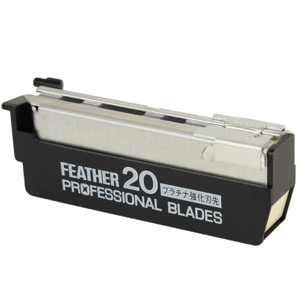 Feather Artist Club SS Folding Razor, Injector Blades Replacement PROFESSIONAL Dispenser (20 blades) PB - 20 - shop.rawhair