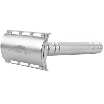 Feather AS - D2S Stainless Steel Safety Razor & Stand - Made in Japan - shop.rawhair
