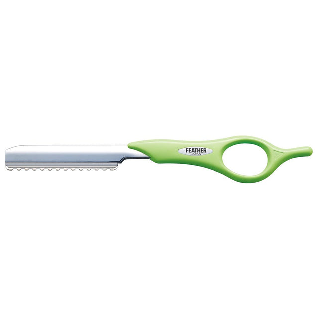 Feather SRS - MG Styling Razor Short Handle (with 1 blade) Made in Japan - Mint Green - shop.rawhair