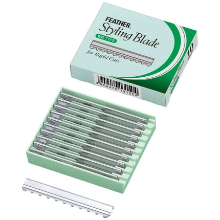 Feather Styling Razor Replacement 10 Styling Blades WG Type - shop.rawhair