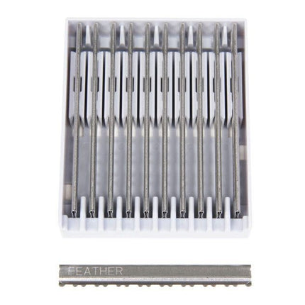 Feather Styling Razor Replacement 10 Texturizing Blades F1 - 20 - 106 - 1 Box(12 packs of 10) - shop.rawhair