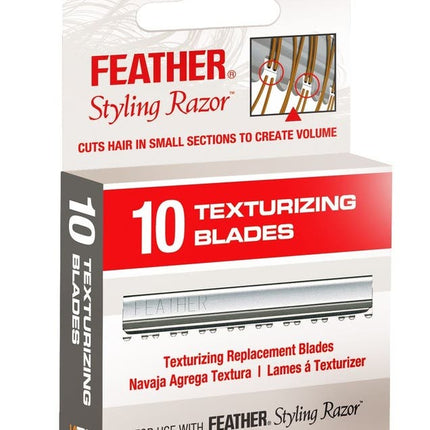 Feather Styling Razor Replacement 10 Texturizing Blades F1 - 20 - 106 - 1 Box(12 packs of 10) - shop.rawhair