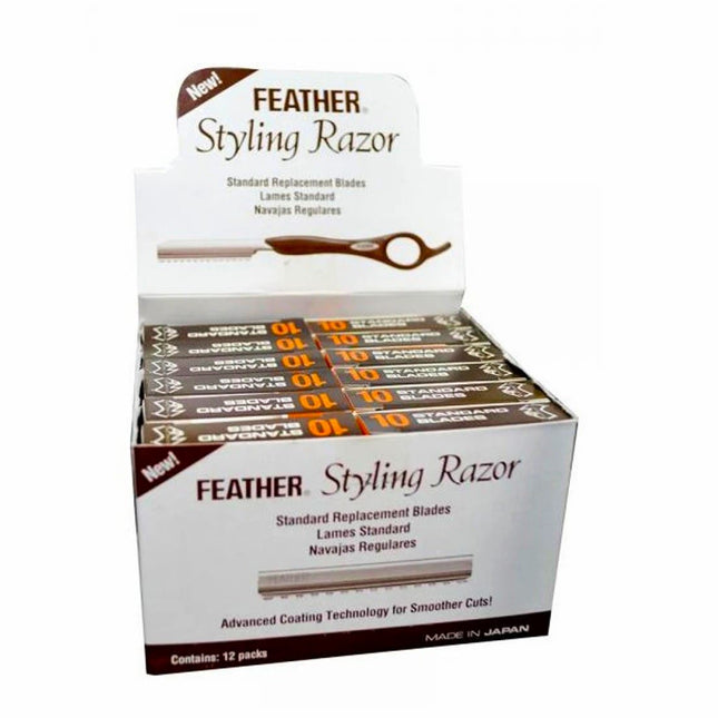 Feather Styling Razor Standard Replacement Bladess BLFS - 1 Box(12 packs of 10) - shop.rawhair
