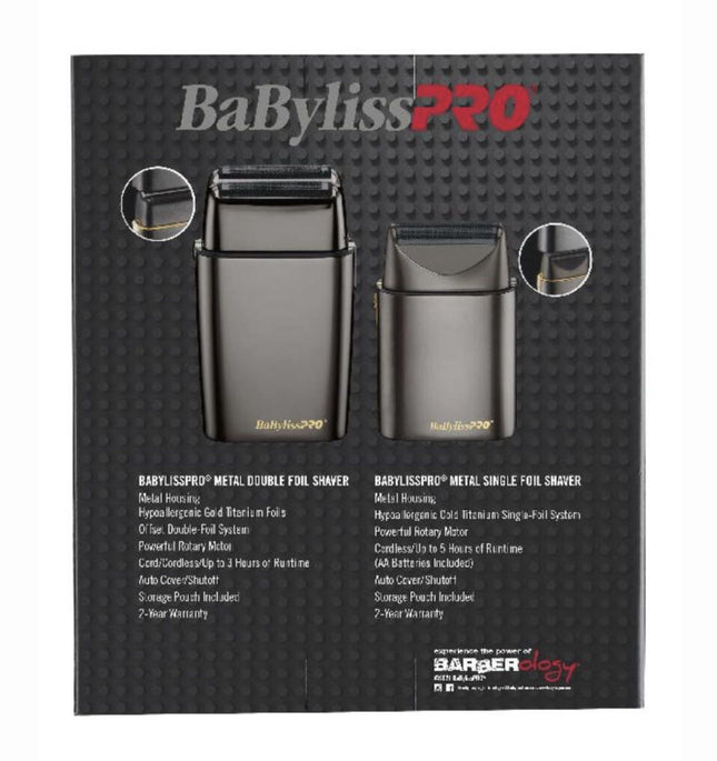 BaBylissPRO LimitedFX Gunmetal Single & Double Foil Shaver