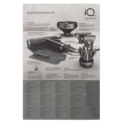 Gama Professional iQ2 Perfetto Intelligent Hair Dryer iQ - Black - shop.rawhair