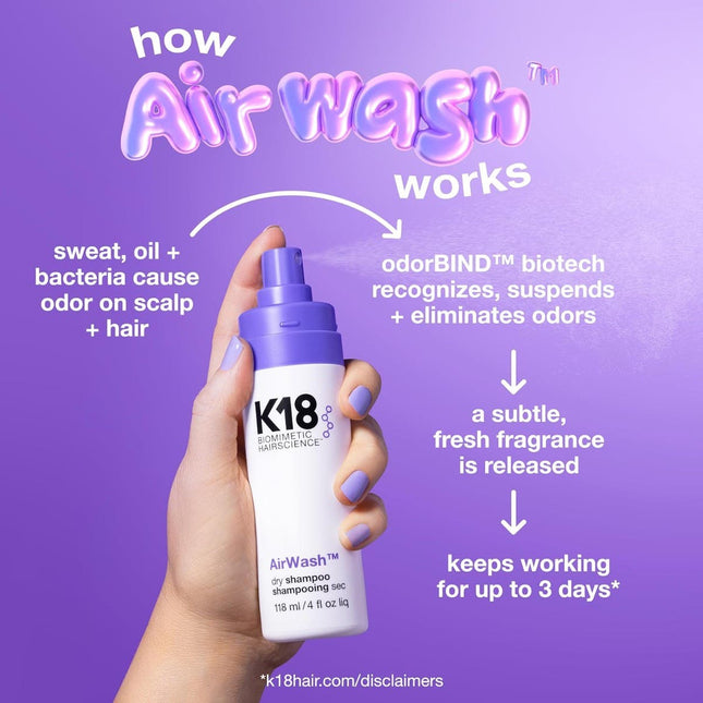 K18 AirWash Dry Shampoo 118ml - shop.rawhair