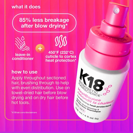 K18 HeatBounce conditioning heat protectant 118ml - shop.rawhair