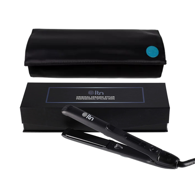 LTN Original Hair Straightener 1" 25mm + Heat-Resistant Roll Mat Bag | Pro Styler by Anthony Nader | Adjustable Temp, Travel-Ready