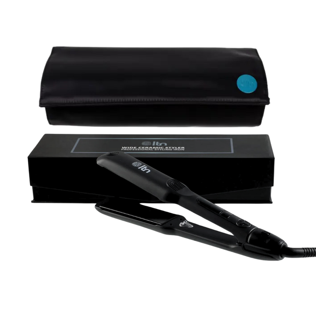 LTN Wide Hair Straightener 1.5" 32mm + Heat-Resistant Roll Mat Bag | Pro Styler by Anthony Nader | Adjustable Temp, Travel-Ready