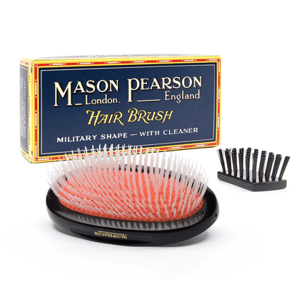 Mason Pearson - Nylon Universal Military Hair Brush Dark Ruby - NU2M - shop.rawhair