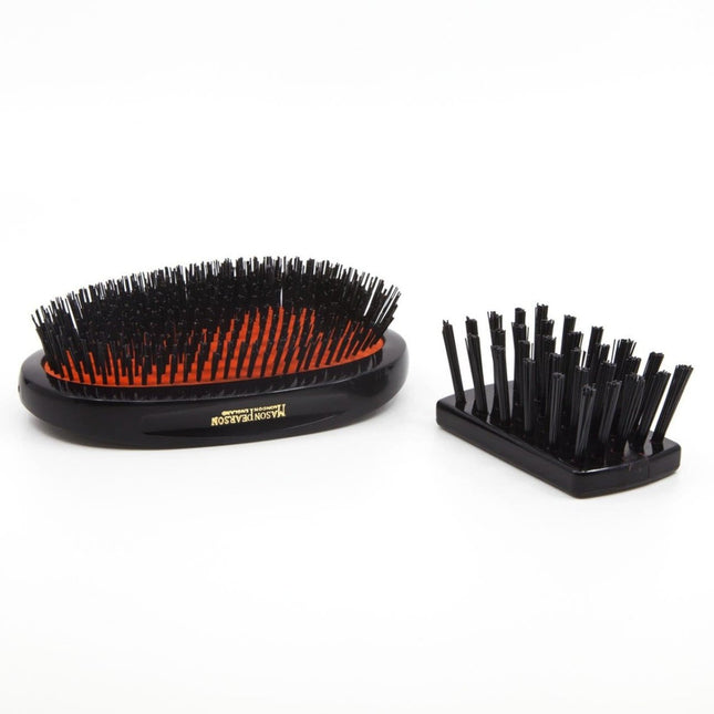Mason Pearson - Pure Boar Bristle Large Extra Military Hair Brush Dark Ruby - B1M - shop.rawhair