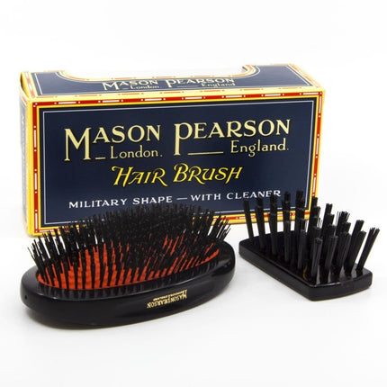 Mason Pearson - Pure Boar Bristle Large Extra Military Hair Brush Dark Ruby - B1M - shop.rawhair