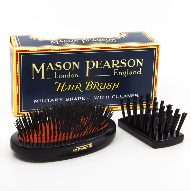 Mason Pearson - Pure Boar Bristle Large Extra Military Hair Brush Dark Ruby - B1M - shop.rawhair