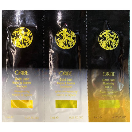 Oribe Gold Lust Repair & Restore Shampoo, Conditioner & Nourishing Hair Oil Samples - shop.rawhair
