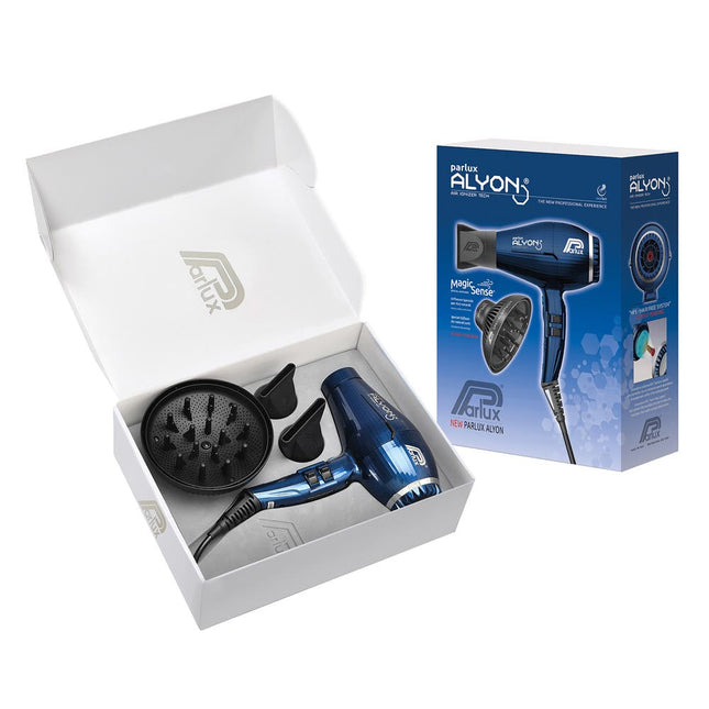 Parlux Alyon Air Ionizer Tech Hair Dryer Midnight Blue & Diffuser Pack - shop.rawhair