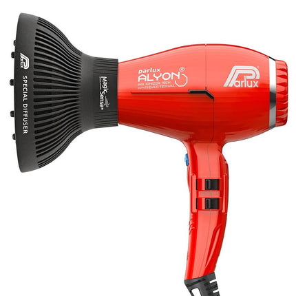 Parlux Alyon Air Ionizer Tech Hair Dryer - Red comes with Diffuser Pack - shop.rawhair