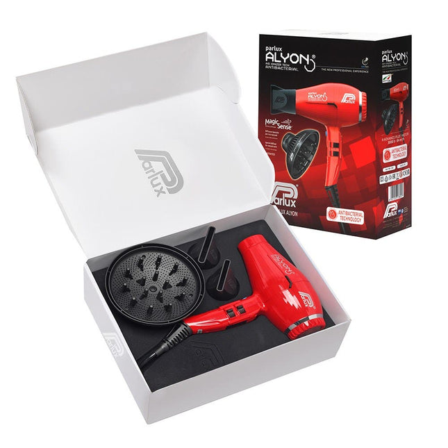 Parlux Alyon Air Ionizer Tech Hair Dryer - Red comes with Diffuser Pack - shop.rawhair