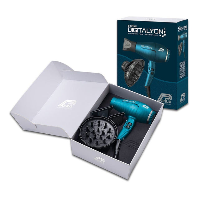 Parlux Ionic Tech DigitAlyon Hair Dryer - Blue with Diffuser Pack - shop.rawhair