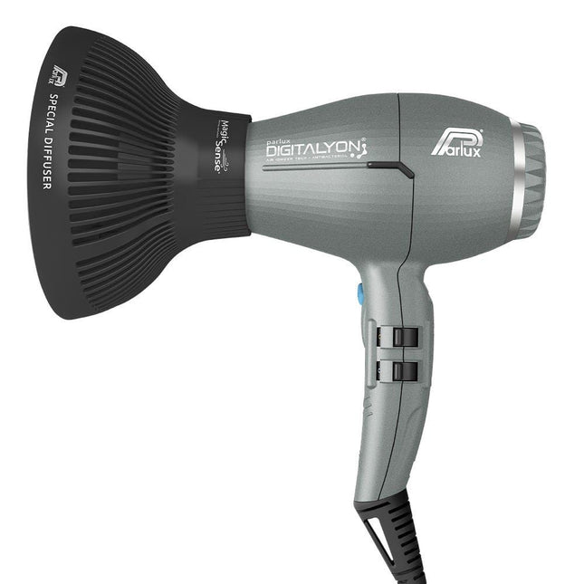 Parlux Ionic Tech DigitAlyon Hair Dryer - Glittery Grey with Diffuser Pack - shop.rawhair