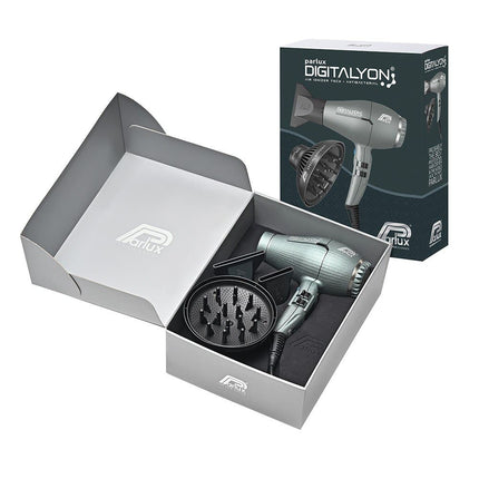 Parlux Ionic Tech DigitAlyon Hair Dryer - Glittery Grey with Diffuser Pack - shop.rawhair