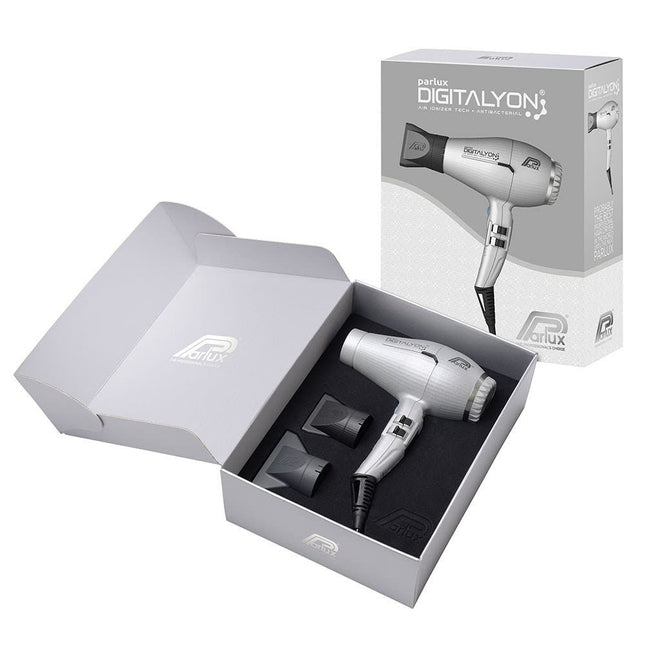 Parlux Ionic Tech DigitAlyon Hair Dryer - Silver/ Argento - shop.rawhair