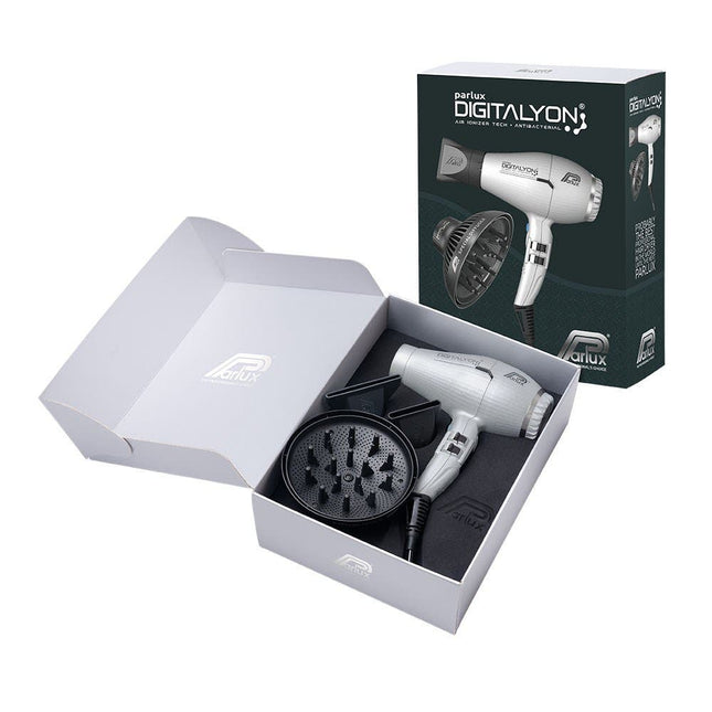 Parlux Ionic Tech DigitAlyon Hair Dryer - Silver with Diffuser Pack - shop.rawhair