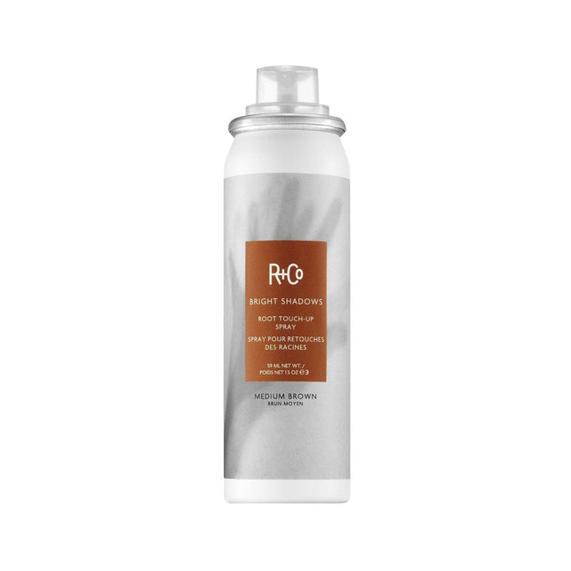 R+Co Bright Shadows Root Touch - Up Spray 59ml - Medium Brown - shop.rawhair