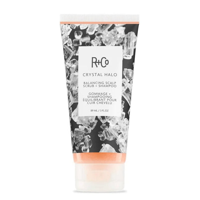 R+co Crystal Halo Balancing Scalp Scrub + Shampoo 89ml - shop.rawhair