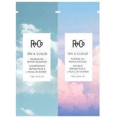 R+Co On a Cloud Baobab Oil Repair Shampoo & Masque Samples - shop.rawhair