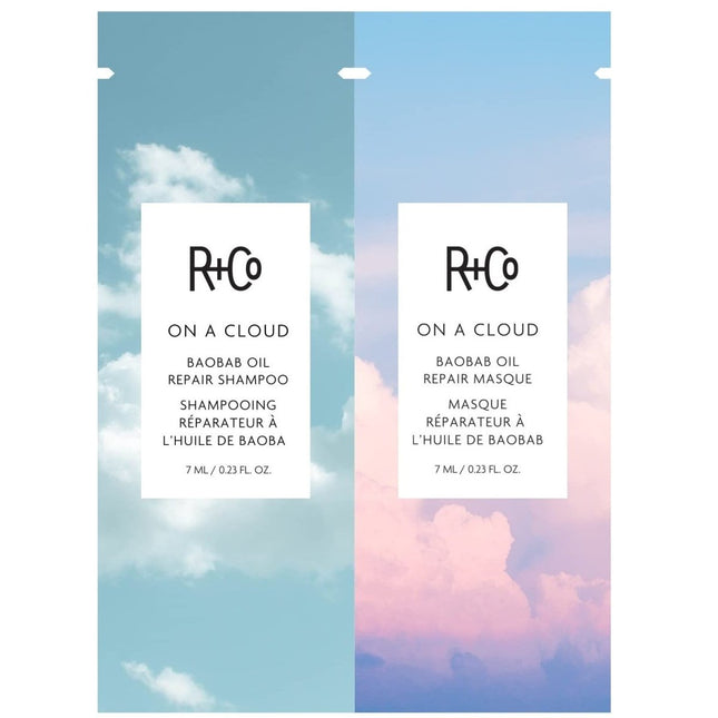 R+Co On a Cloud Baobab Oil Repair Shampoo & Masque Samples - shop.rawhair
