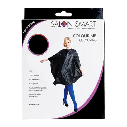 Salon Smart Colour Me Colouring Hairdressing Cape - Black - shop.rawhair