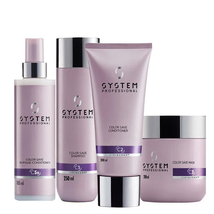 System Professional Color Save Quad Kit (Shampoo, Moisturiser, Mask & Bi - Phase Leave - in Conditioner) - shop.rawhair