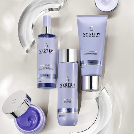 System Professional LuxeBlond Quad (Shampoo, Moisturiser, Mask & Bi - Phase UV,Heat Protector) - shop.rawhair