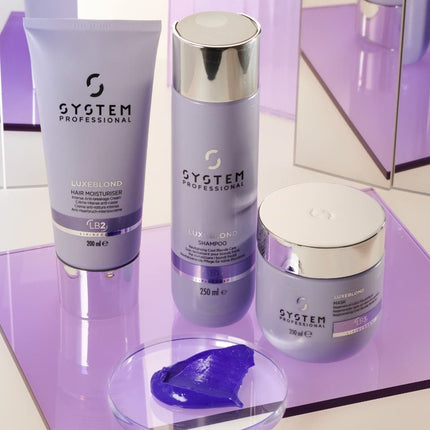 System Professional LuxeBlond Quad (Shampoo, Moisturiser, Mask & Bi - Phase UV,Heat Protector) - shop.rawhair